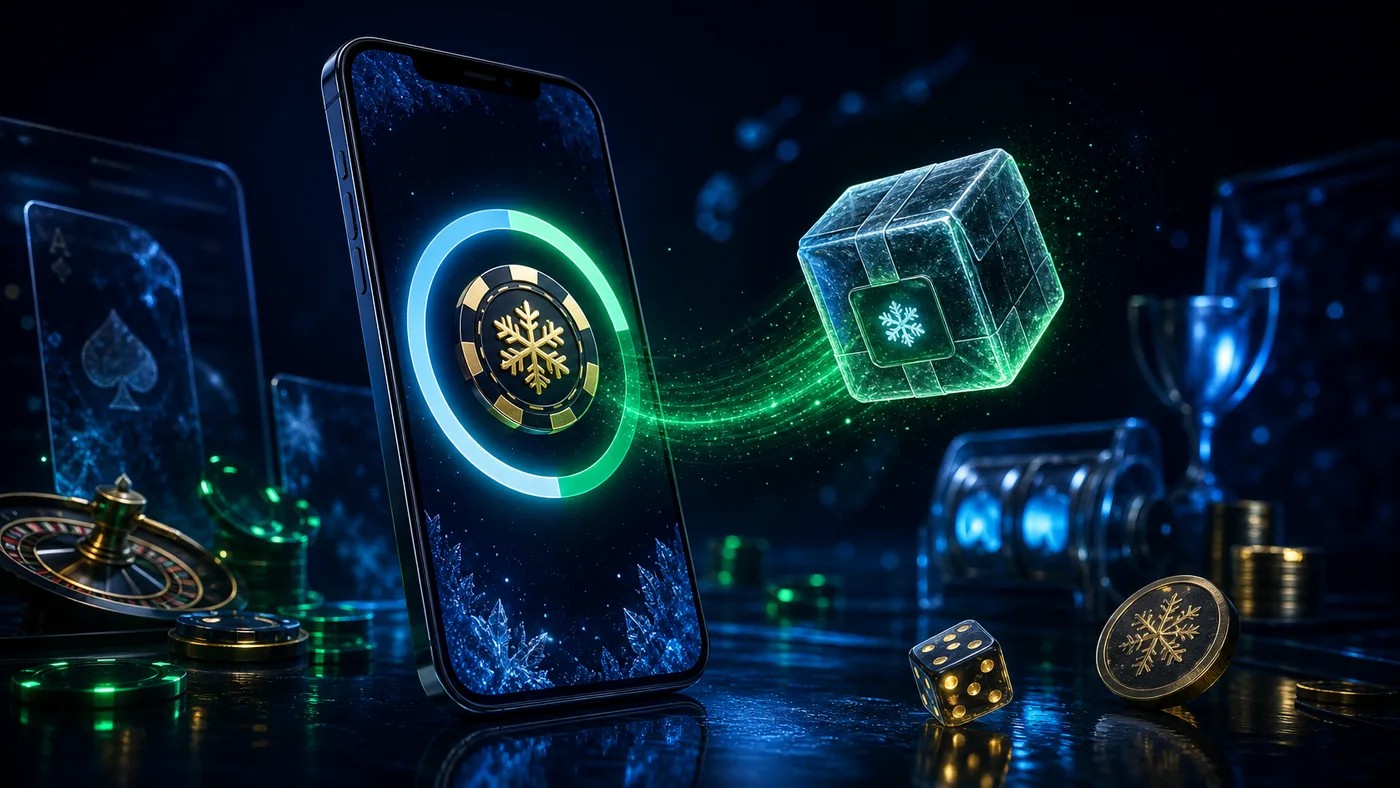 Smartfon z Androidem podczas instalacji aplikacji Ice Casino