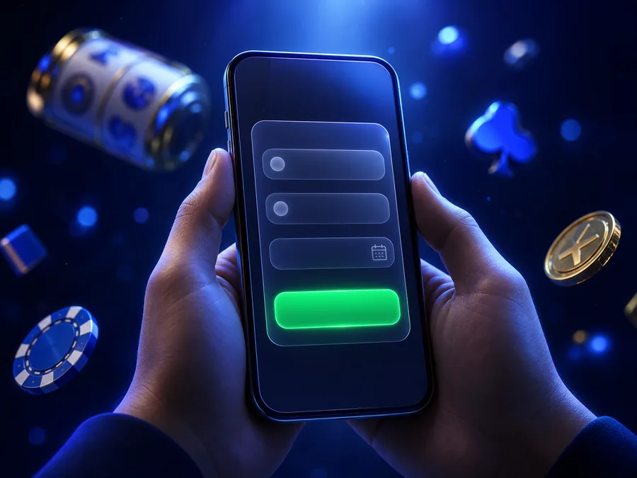 Formularz rejestracji konta Ice Casino wypełniany na smartfonie
