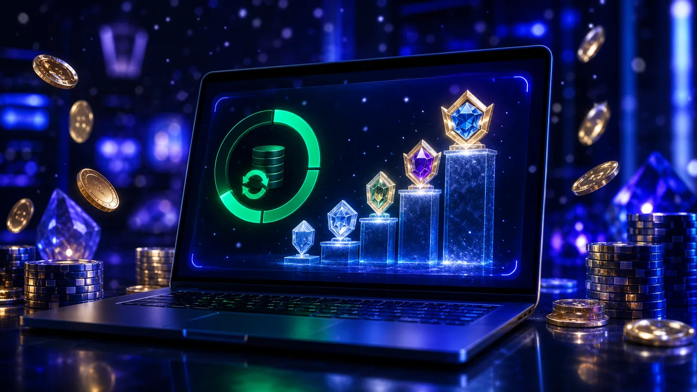 Panel cotygodniowego cashbacku i poziomów VIP w koncie Ice casino